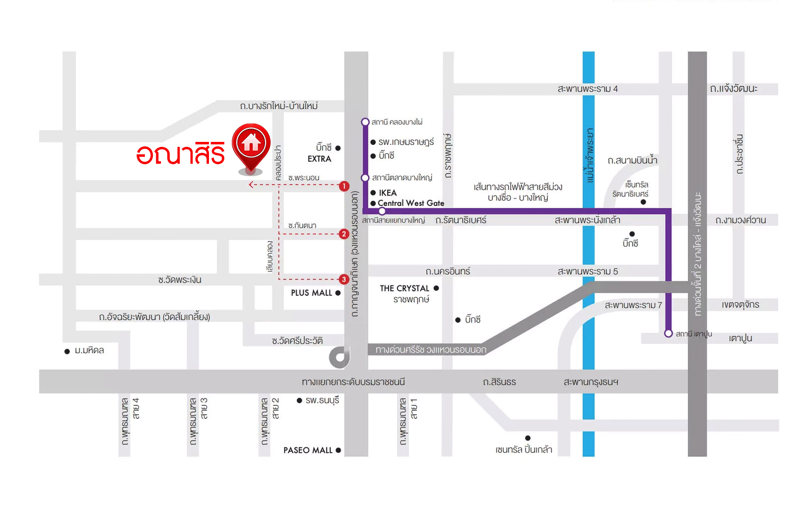 *****บ้านแฝดมือสอง โครงการ อณาสิริ บางใหญ่ หลังมุม เนื้อที่ 53 ตร.ว ฟังก์ชัน 4 ห้องนอน 3 ห้องน้ำ 2 ที่จอดรถ จากแบรนด์ Sansiri ภายในสวย พร้อมเข้าอยู่ บนทำเลเชื่อมต่อถนนกาญจนาภิเษก ถนนเลียบประปา ใกล้รถไฟฟ้าสายสีม่วง "สถานีตลาดบางใหญ่" และจุดขึ้นทางด่วน "ศรีรัช"